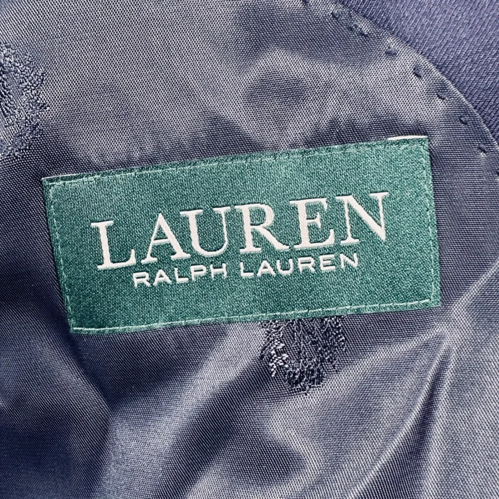 Lauren Ralph Lauren 2 Piece Suit 48L 42x32 Navy Blue Wool Blend Pleated Pant